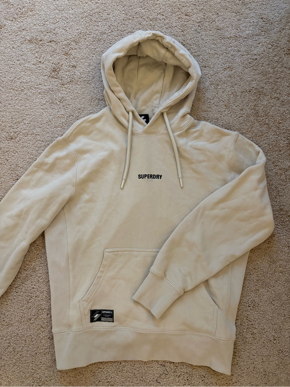 Superdry Men's Cream Logo Hoodie